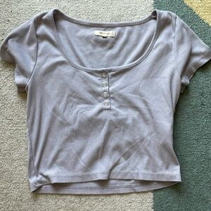 Madewell cropped scoop neck Henley!